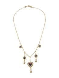 Tagliamonte Pearl & Venetian Glass Micromosaic Station Necklace - Blue Station, Necklaces - TAM24408 | The RealReal