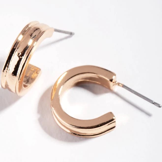 Lovisa Gold Thick Centred Mini Hoop Earrings