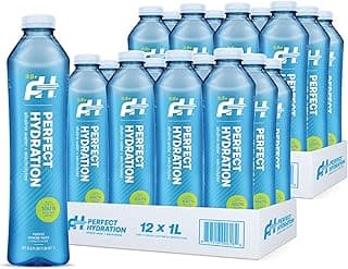 Perfect Hydration 9.5+ pH Alkaline Drinking Water, Made in the USA, 1-Liter Bottle, Case of 12, 2 Cases