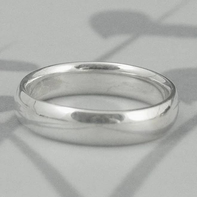 Sterling Silver Rounded Comfort Fit Wedding Band