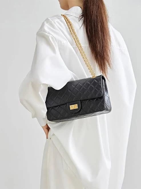 Genuine Leather Minimalist Flap Bag