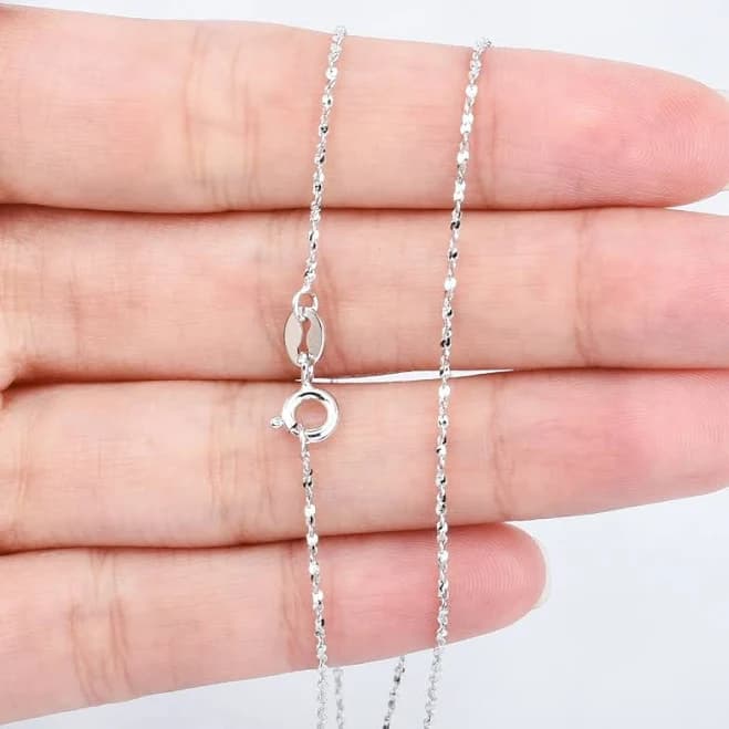 18" Sterling Silver Necklace Chain 925 Silver Chain Necklace Thin Chain Finished Chain Necklace Silver Jewelry 1pcs 102937