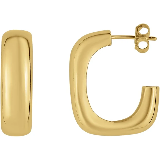 18k Gold Plated Brass Hoop Earrings