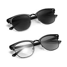 TIANYESY Semi Rimless Polarized Sunglasses Men Photochromic Sun Glasses Women Unisex TY201903, T1-2psc :Black(polarized)+black(photochromic Blue Light), Ordinary size : Amazon.sg: Fashion