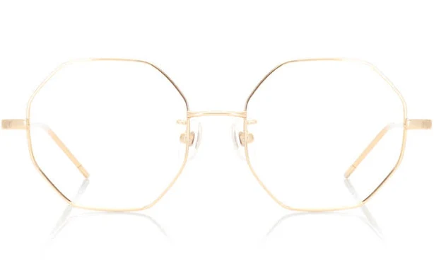 Rim Slim 078 Gold Coil Geometric Glasses incl. $0 High Index Lenses with Adjustable Nose Bridge | By JINS
