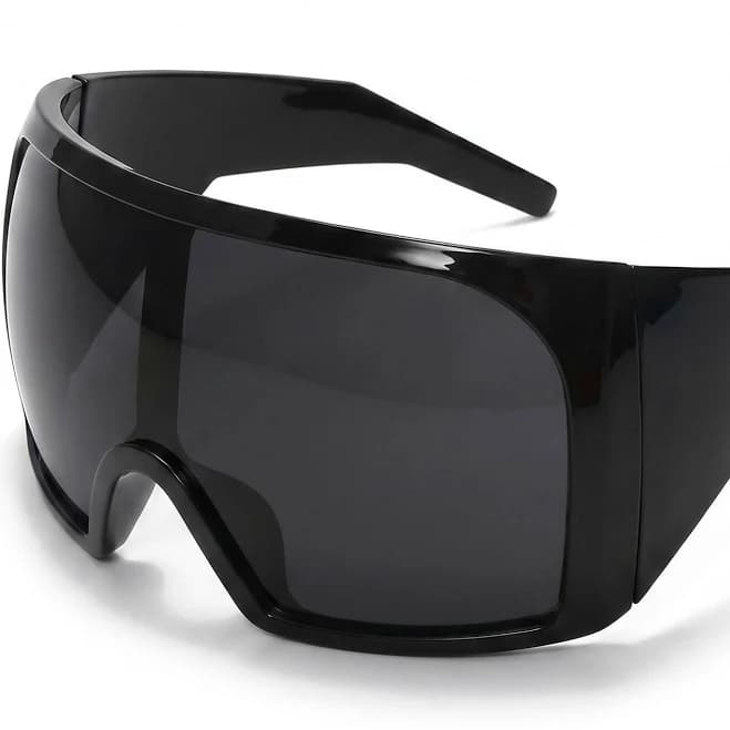 Futuristic Shield Oversized Wraparound Sunglasses