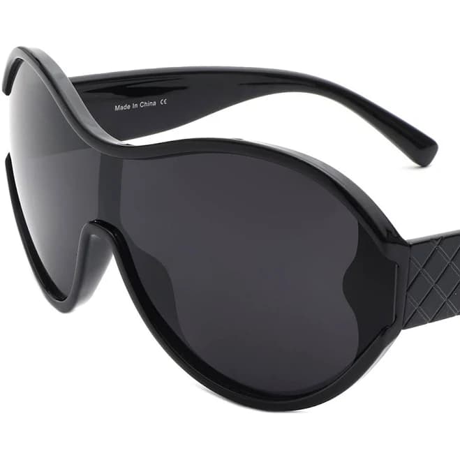Gwyneth Retro Oversized Oval Curved Round Sunglasses