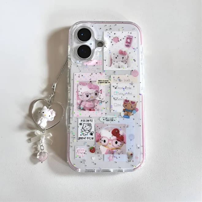 Cute Hello Kitty Sticker iPhone Case