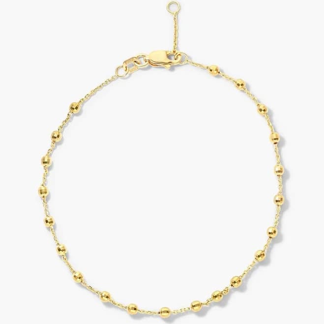James Allen 14K Yellow Gold Faceted Bead Station Bracelet